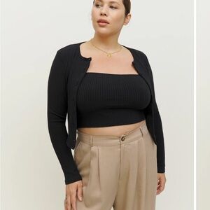 Reformation Ruby Knit Cardigan Set